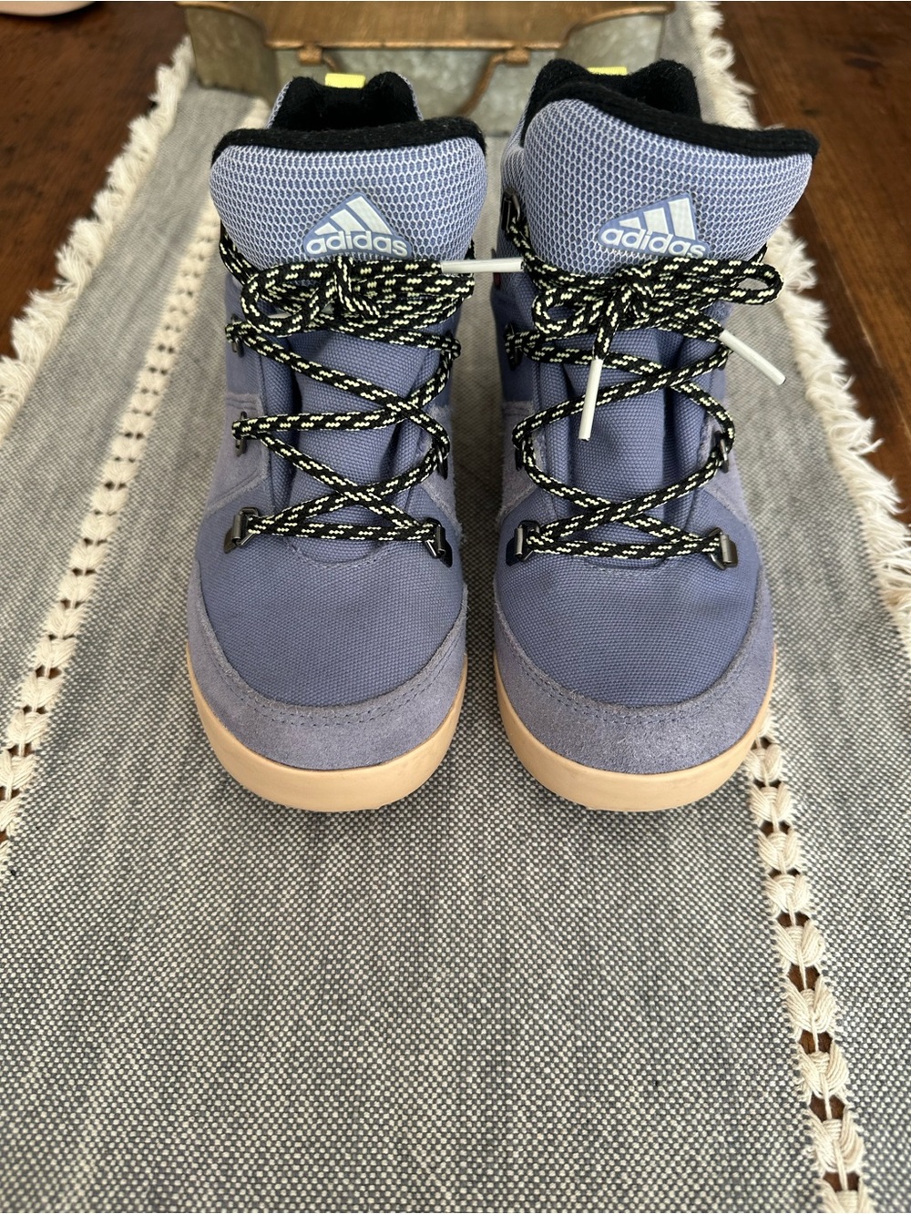 adidas Kids Navy Blue High-Top Sneakers with Gum Sole